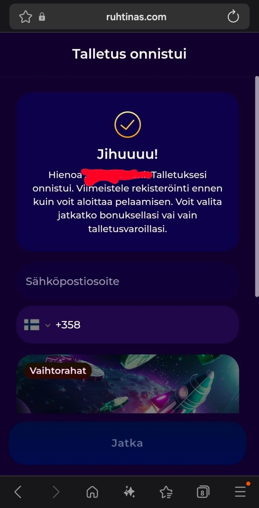 Ruhtinas pyytää vielä yhteystiedot