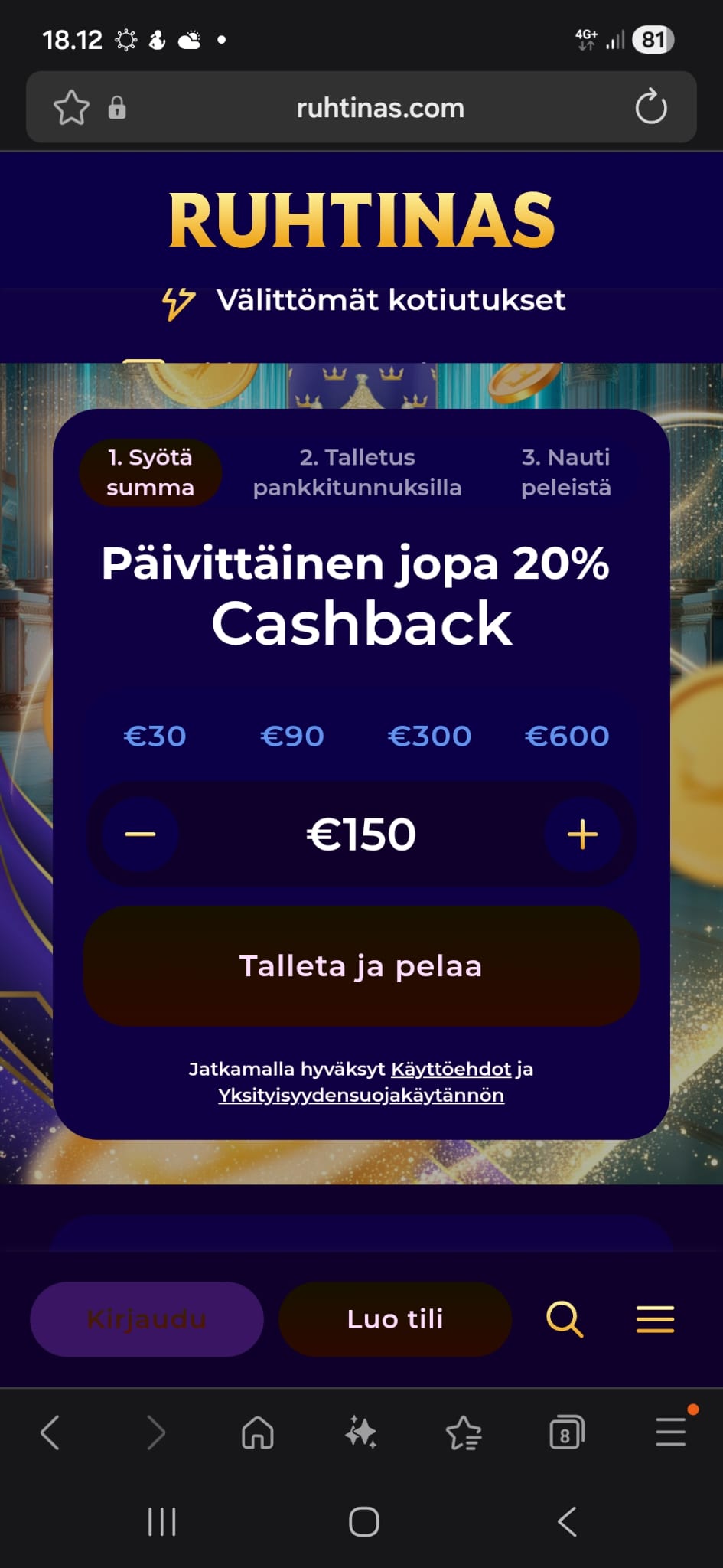 Ruhtinas lupaa välittömät kotiutukset